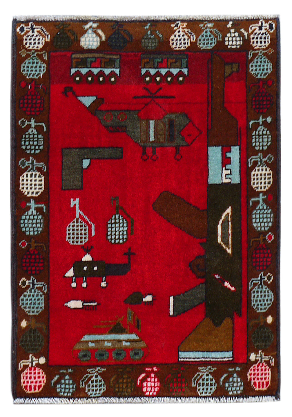 War Machine Rug 2x3 Historical Tribal War Rug | Main Street Oriental Rugs