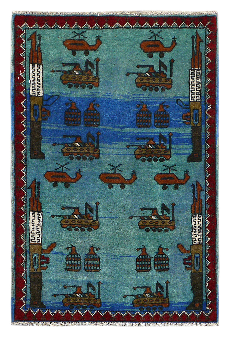 War Machine Rug 2x3 Historical Tribal War Rug | Main Street Oriental Rugs