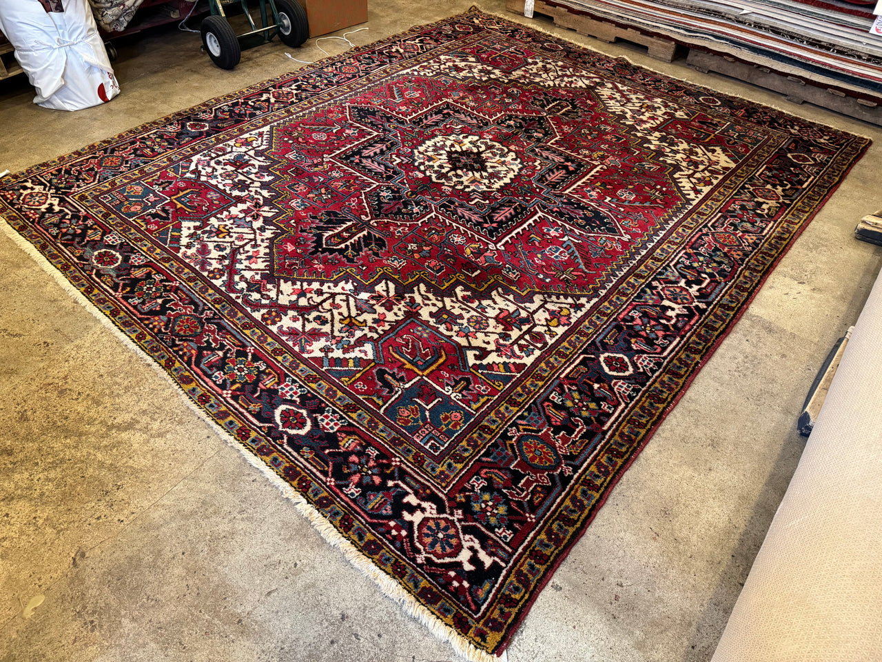 8.5x10.1 Antique Persian Heriz