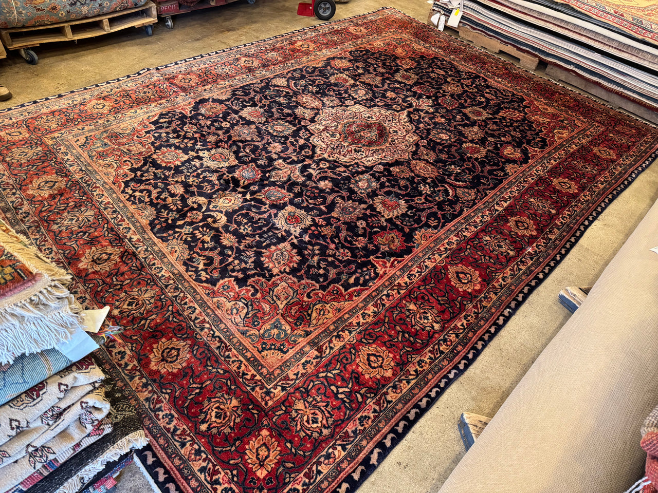 9.7x13.4 Antique Persian Qazvin - Plush