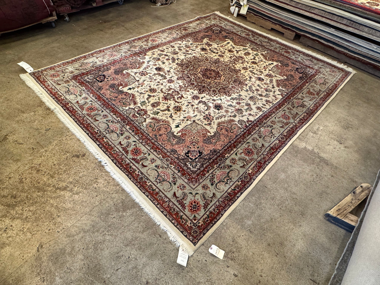 7.9x9.8 Vintage Sino-Persian Qum