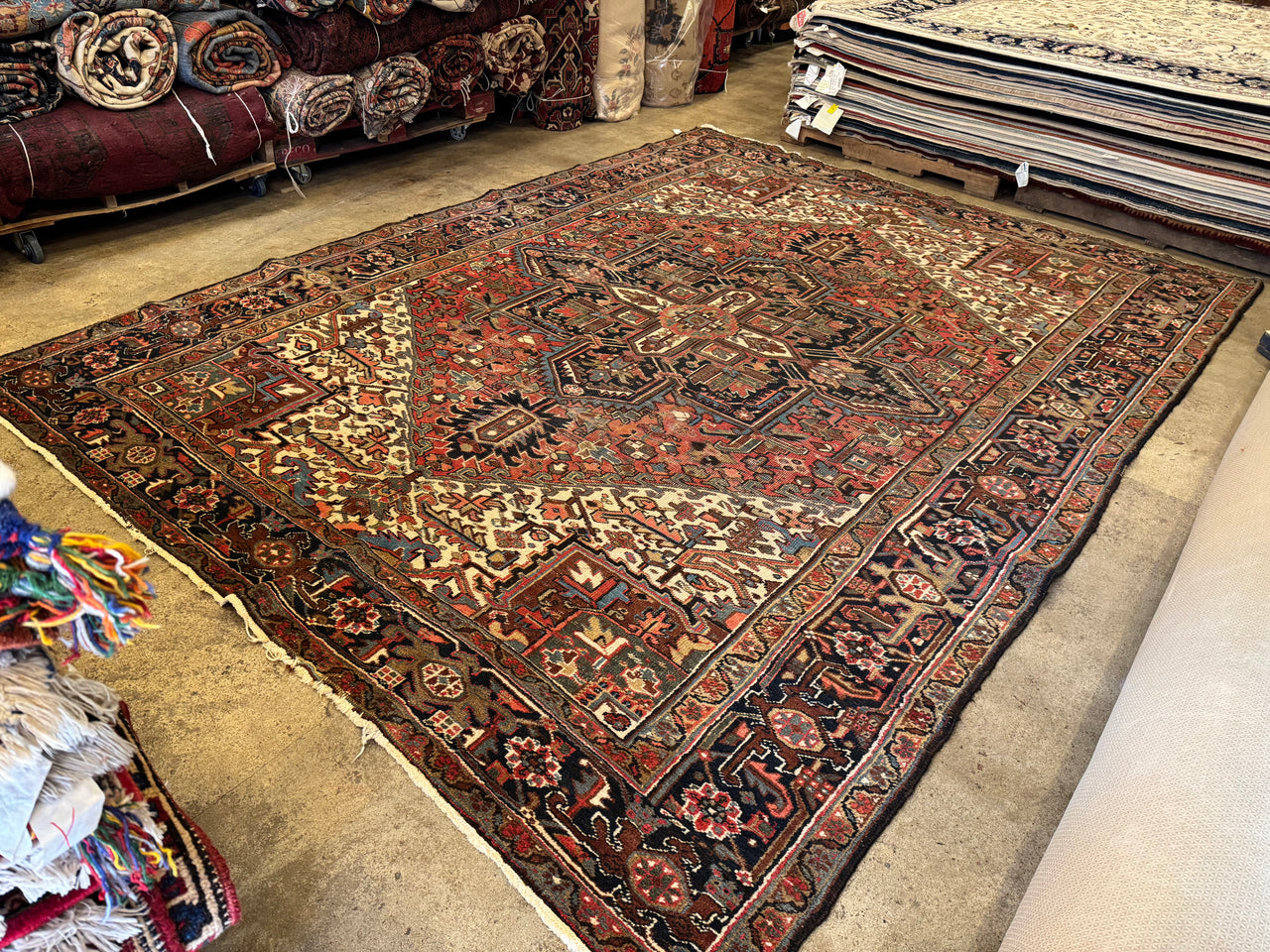9.1x11.10 Antique Persian Heriz