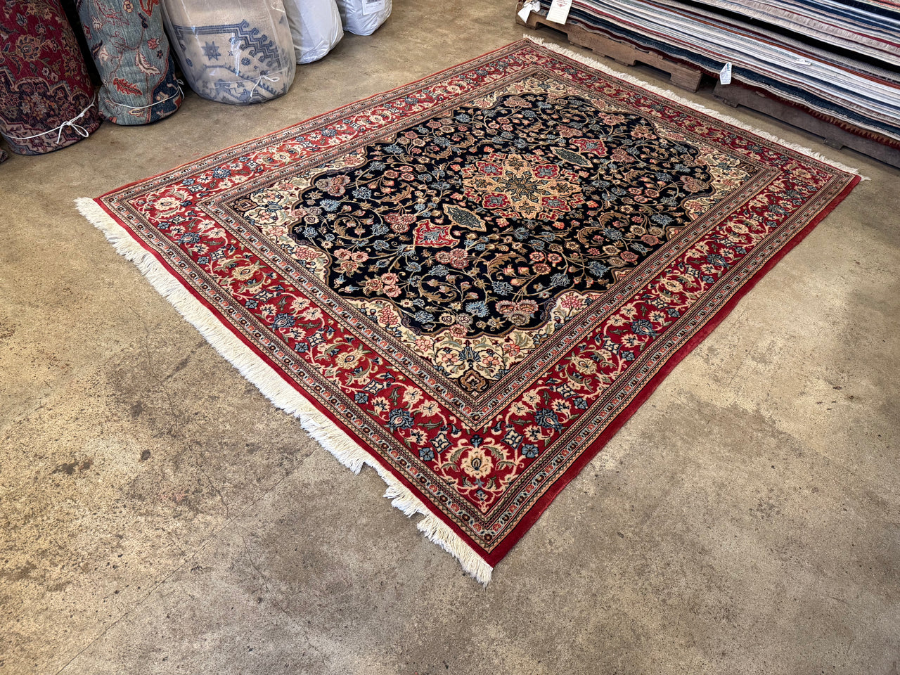 6.5x8.4 Vintage Persian Qum