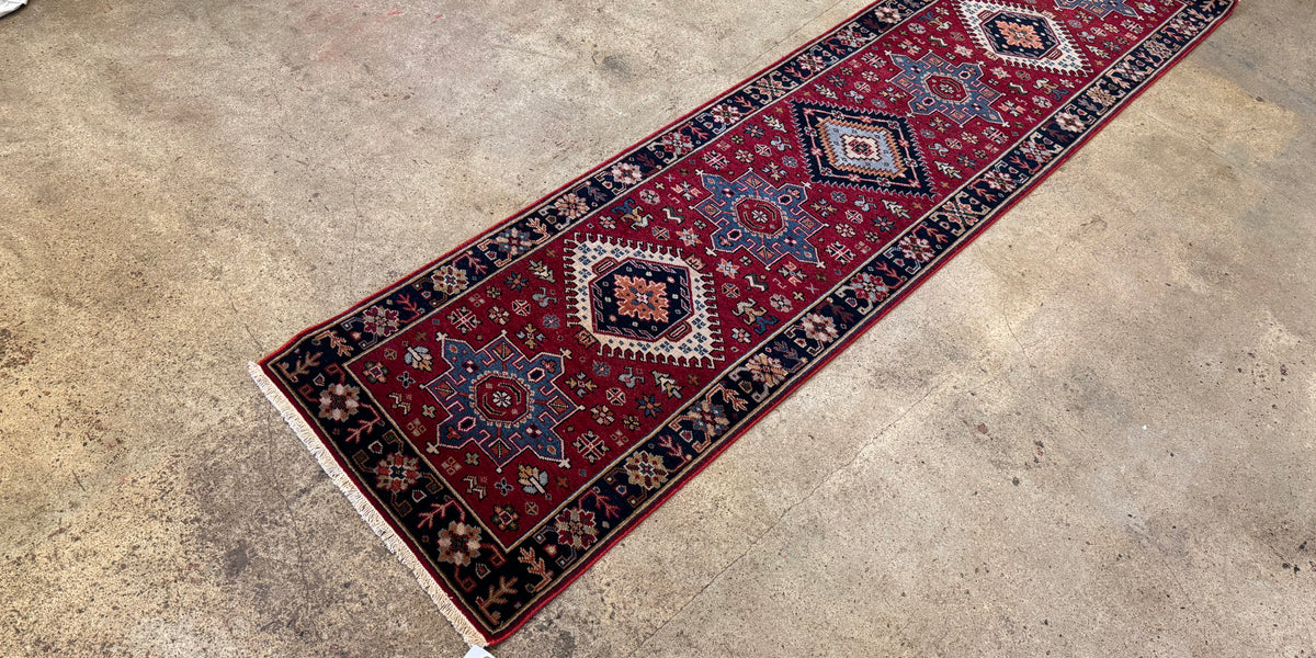 2x8 Indian Karaja Wool Hall Runner | Main Street Oriental Rugs