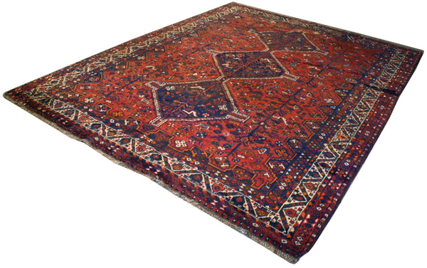 7.6x9.9 Vintage Persian Shiraz Wool Rug | Main Street Oriental Rugs