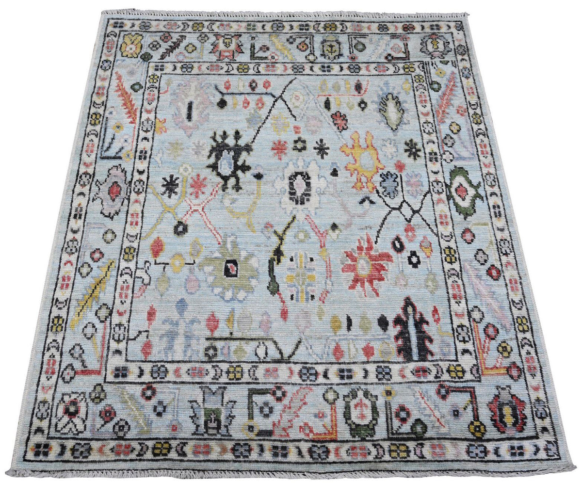 4x4 Oushak Wool Square Rug | Main Street Oriental Rugs