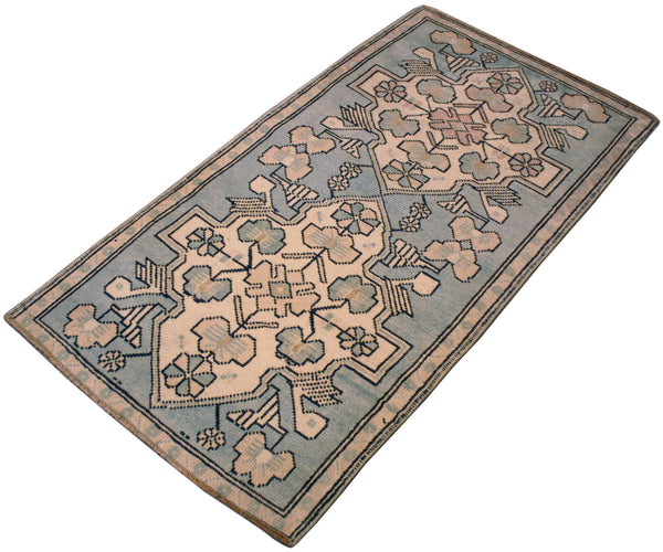 3x4 Vintage Turkish Oushak Doormat or Small Carpet for sale at Pamono