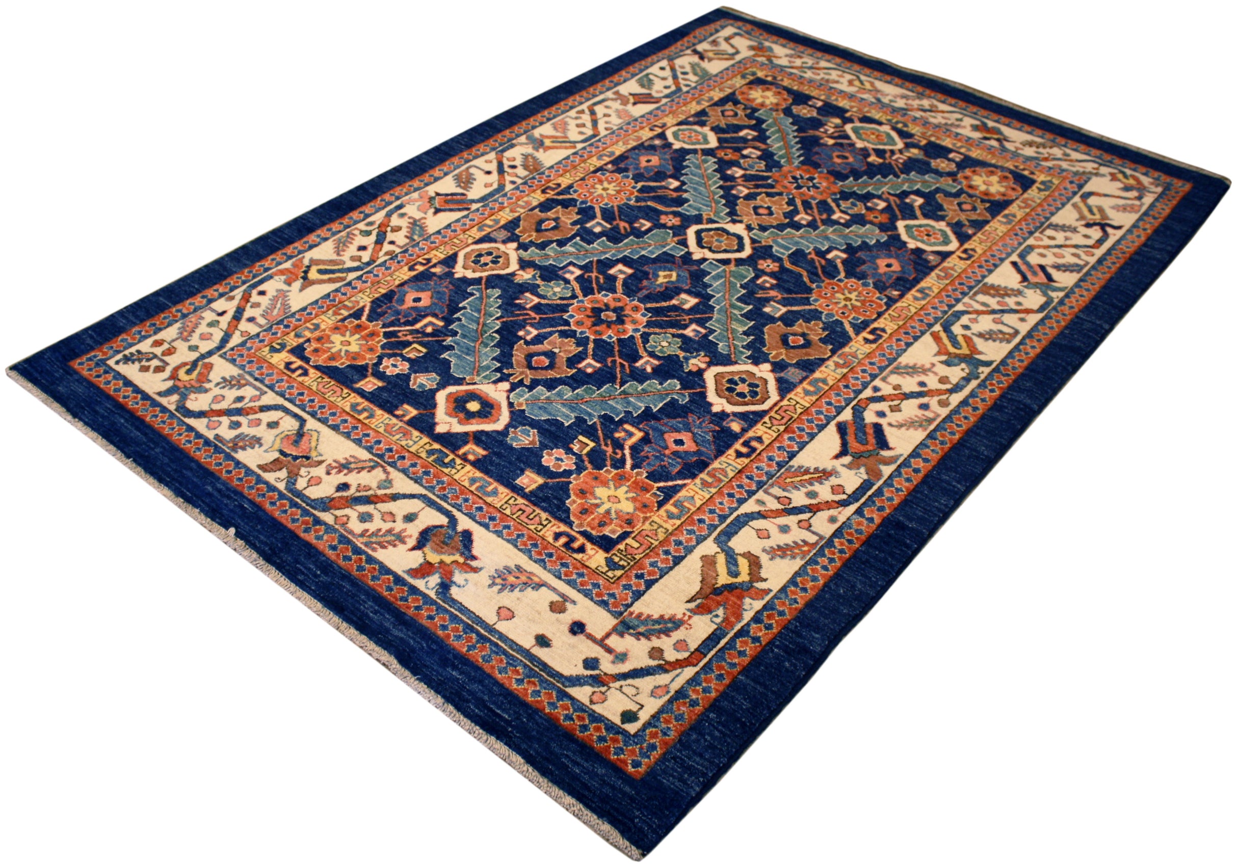 4.8x7 Pakistani Tribal Wool Rug | Main Street Oriental Rugs